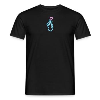 Saranghae Hand Finger Heart K-Pop - Men's T-Shirt - black - Front - AI Model Male 178 light (178cm)