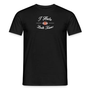 I Hate Both Teams American Football Funny Men - Men's T-Shirt - black - Front - AI Model Male 178 light (178cm)