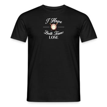 T-shirt de sport amusant J’espère que les deux équipes perdront - T-shirt homme - noir - Devant - AI Model Male 178 light (178cm)