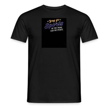Yay Go Sports Witziges Sport Tshirt Männer Frauen - Männer T-Shirt - Schwarz - Vorne - AI Model Male 178 light (178cm)