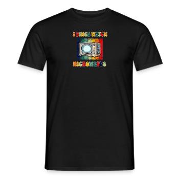 Lustiges TV -Mikrowelle T -Shirt Vintage Retro - Männer T-Shirt - Schwarz - Vorne - AI Model Male 178 light (178cm)