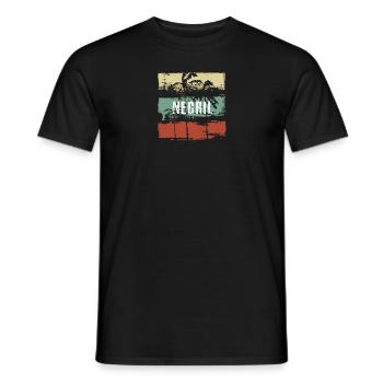 Negril Jamaika Künstlerisches Urlaubssouvenir Abstrakt - Männer T-Shirt - Schwarz - Vorne - AI Model Male 178 light (178cm)