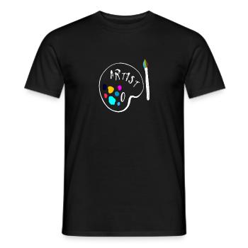 artist white - Men's T-Shirt - black - Front - AI Model Male 178 light (178cm)