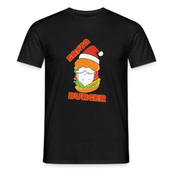 Santa burger christmas fast food - Männer T-Shirt - Schwarz - Vorne - AI Model Male 178 light (178cm)