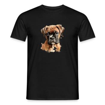 a cute boxer puppy - Männer T-Shirt - Schwarz - Vorne - AI Model Male 178 light (178cm)