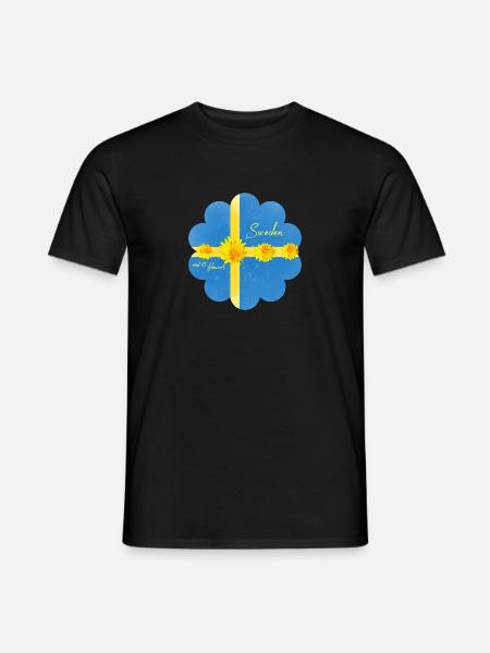 Sweden Flowers Midsummer - Men's T-Shirt - black