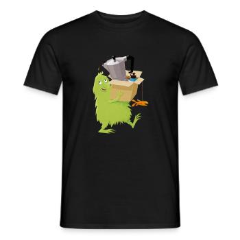 Umzugshelferlein - Männer T-Shirt - Schwarz - Vorne - AI Model Male 178 light (178cm)