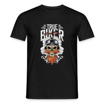 biker tête de mort moto - T-shirt homme - noir - Devant - AI Model Male 178 light (178cm)