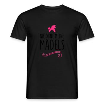 einhorn nie ohne meine maedels - Männer T-Shirt - Schwarz - Vorne - AI Model Male 178 light (178cm)