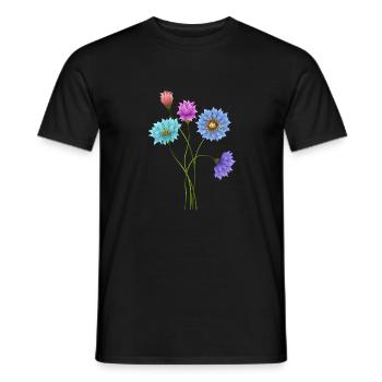 fleurs - T-shirt homme - noir - Devant - AI Model Male 178 light (178cm)