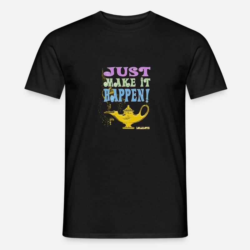 JUST make it happen! - Männer T-Shirt - Schwarz