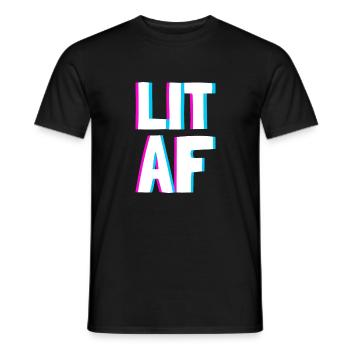 Chemise AF éclairée - Skateboard Surf Slogan - T-shirt homme - noir - Devant - AI Model Male 178 light (178cm)