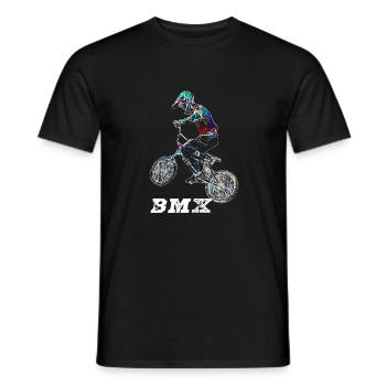 bmx race racing vtt motocross - T-shirt homme - noir - Devant - AI Model Male 178 light (178cm)