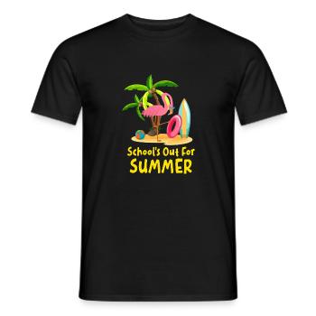 Schools Out For Summer Flamingo Last Day of School - Men's T-Shirt - black - Front - AI Model Male 178 light (178cm)