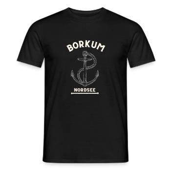 Borkum - Männer T-Shirt - Schwarz - Vorne - AI Model Male 178 light (178cm)