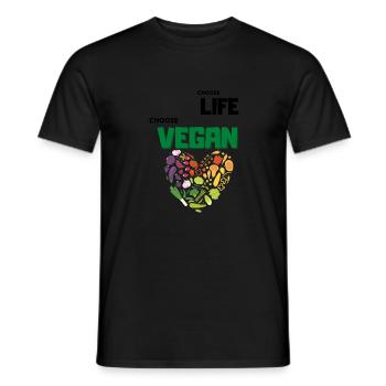Choose Life Choose Vegan Tierliebe Healthy Kochen - Männer T-Shirt - Schwarz - Vorne - AI Model Male 178 light (178cm)