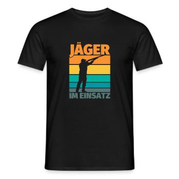 Jäger im Einsatz Jagd lustiger Spruch - Männer T-Shirt - Schwarz - Vorne - AI Model Male 178 light (178cm)