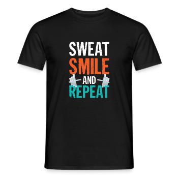 workout sweat smile repeat gym - Männer T-Shirt - Schwarz - Vorne - AI Model Male 178 light (178cm)