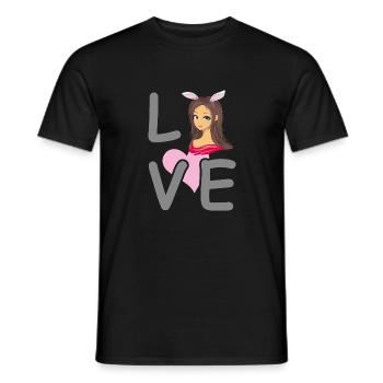 Anime girl lover - T-shirt homme - noir - Devant - AI Model Male 178 light (178cm)
