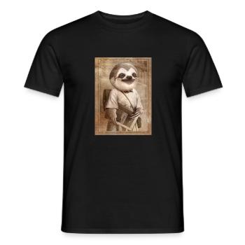 SLOTH-SCHÜLER - Männer T-Shirt - Schwarz - Vorne - AI Model Male 178 light (178cm)