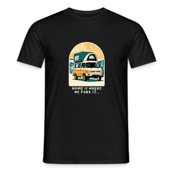 Campingbus - Männer T-Shirt - Schwarz - Vorne - AI Model Male 178 light (178cm)