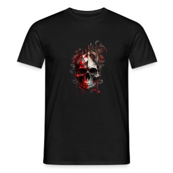 Splash mehrfarbiger Schädel. Pokerface - Männer T-Shirt - Schwarz - Vorne - AI Model Male 178 light (178cm)