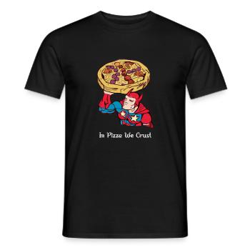 In pizza we crust - Men's T-Shirt - black - Front - AI Model Male 178 light (178cm)