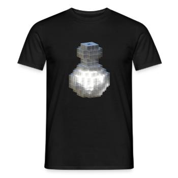 Flacon en cristal blanc avec potion blanche fluorescente - T-shirt homme - noir - Devant - AI Model Male 178 light (178cm)