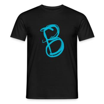 Tablier de cuisine avec B - T-shirt homme - noir - Devant - AI Model Male 178 light (178cm)