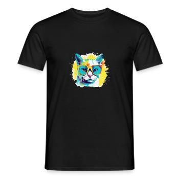 Neugieriger Felix - Männer T-Shirt - Schwarz - Vorne - AI Model Male 178 light (178cm)