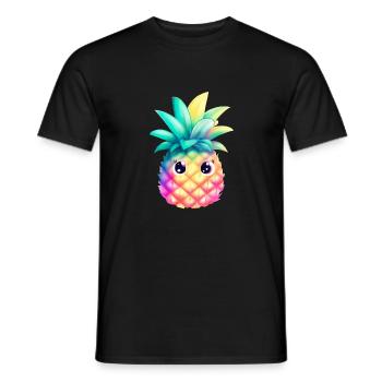 Süße Bunte Ananas Sommer Frucht Urlaub Geschenk - Männer T-Shirt - Schwarz - Vorne - AI Model Male 178 light (178cm)