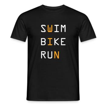 Triathlon Natation Vélo Course Marathon - T-shirt homme - noir - Devant - AI Model Male 178 light (178cm)