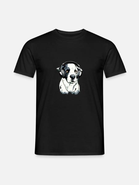 Rexo, der audiophile Hund - Männer T-Shirt - Schwarz