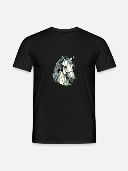 Hapo le cheval audiophile - T-shirt homme - noir