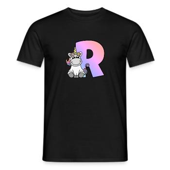Unicorn Letter R - Men's T-Shirt - black - Front - AI Model Male 178 light (178cm)