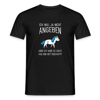 Ich Will Ja Nicht Angeben - Einhorn Morgenmuffel - Männer T-Shirt - Schwarz - Vorne - AI Model Male 178 light (178cm)