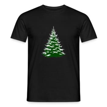 O fir tree snow covered fir spruce xmas - Men's T-Shirt - black - Front - AI Model Male 178 light (178cm)