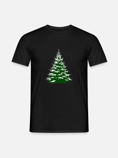 O Tannenbaum Schnee bedeckte Tanne Fichte xmas - Männer T-Shirt - Schwarz