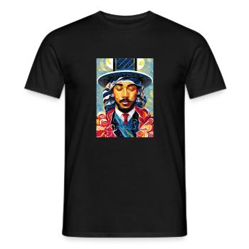 Gentleman au repos (Collection d’œuvres d’art) - T-shirt homme - noir - Devant - AI Model Male 178 light (178cm)
