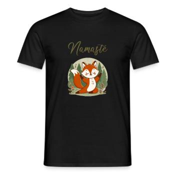 Yoga Fuchs - Männer T-Shirt - Schwarz - Vorne - AI Model Male 178 light (178cm)