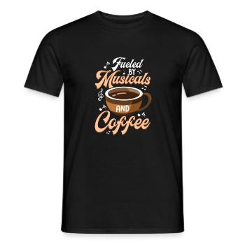 Fueled By Musicals And Coffee Theater Singing - Men's T-Shirt - black - Front - AI Model Male 178 light (178cm)