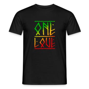One Love Rasta Colors Reggae - Men's T-Shirt - black - Front - AI Model Male 178 light (178cm)