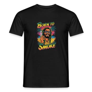 Born To Smoke - Rasta Humor Und Cannabis - Männer T-Shirt - Schwarz - Vorne - AI Model Male 178 light (178cm)