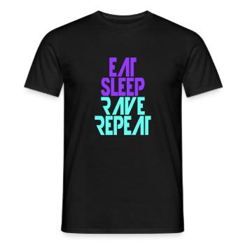 Manger dormir rave répéter nourriture sommeil corbeau disant - T-shirt homme - noir - Devant - AI Model Male 178 light (178cm)