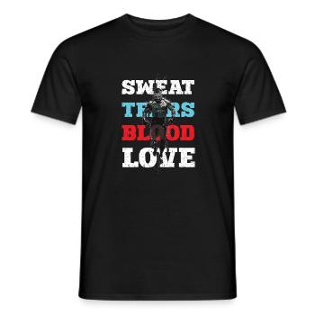 MMA Schweiß Tränen Blut Liebe Design - Männer T-Shirt - Schwarz - Vorne - AI Model Male 178 light (178cm)
