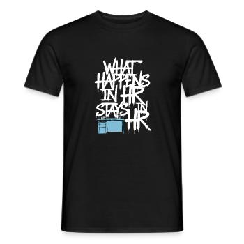 In HR, everything remains confidential - Men's T-Shirt - black - Front - AI Model Male 178 light (178cm)