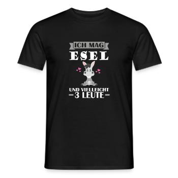 J’aime les ânes et peut-être les ânes pour 3 personnes - T-shirt homme - noir - Devant - AI Model Male 178 light (178cm)