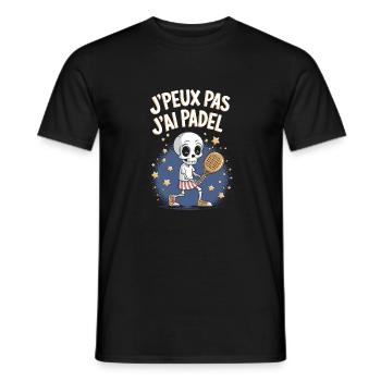 J'peux pas j'ai Padel - T-shirt homme - noir - Devant - AI Model Male 178 light (178cm)
