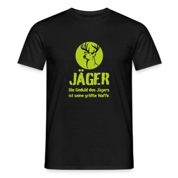 Jäger Die Geduld des Jägers ist seine größte Waff - Männer T-Shirt - Schwarz - Vorne - AI Model Male 178 light (178cm)