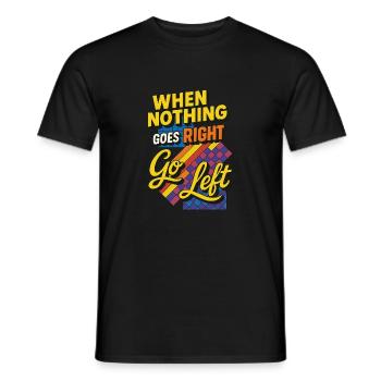 Quand rien ne va à droite, à gauche - T-shirt homme - noir - Devant - AI Model Male 178 light (178cm)